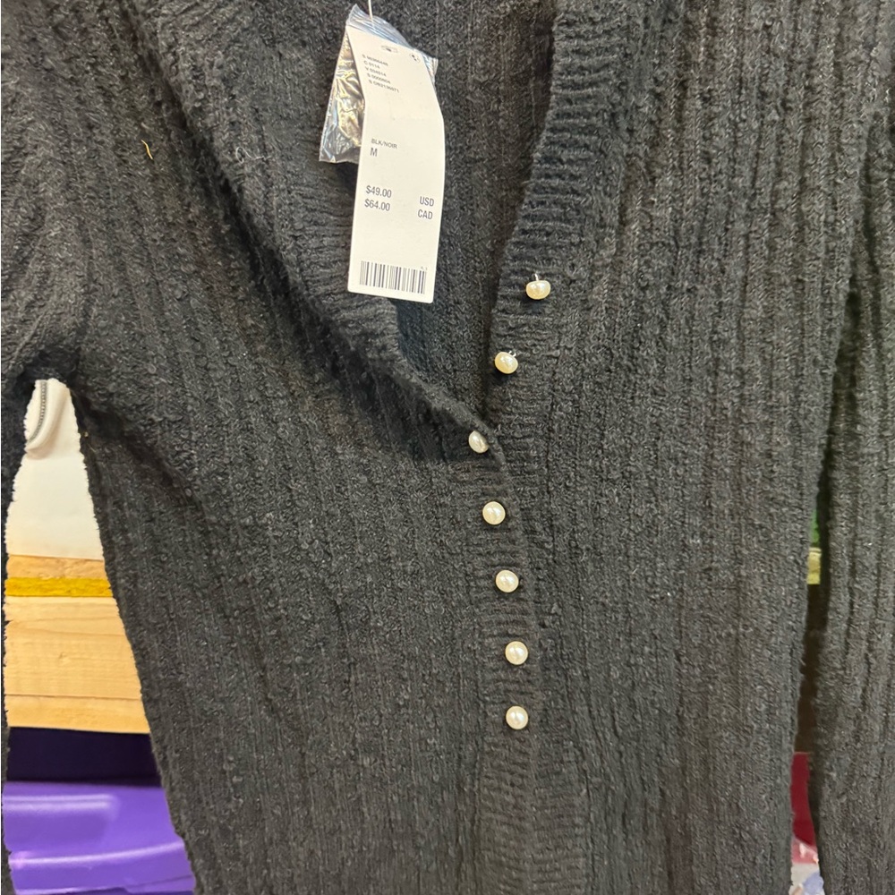 Urban Outfitters Black Ribbed Cardigan - Picture 5 of 7